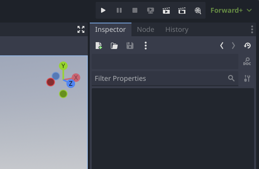 The play button in the top-right corner of the editor