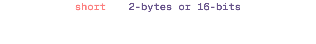 Layout for a `short` integer